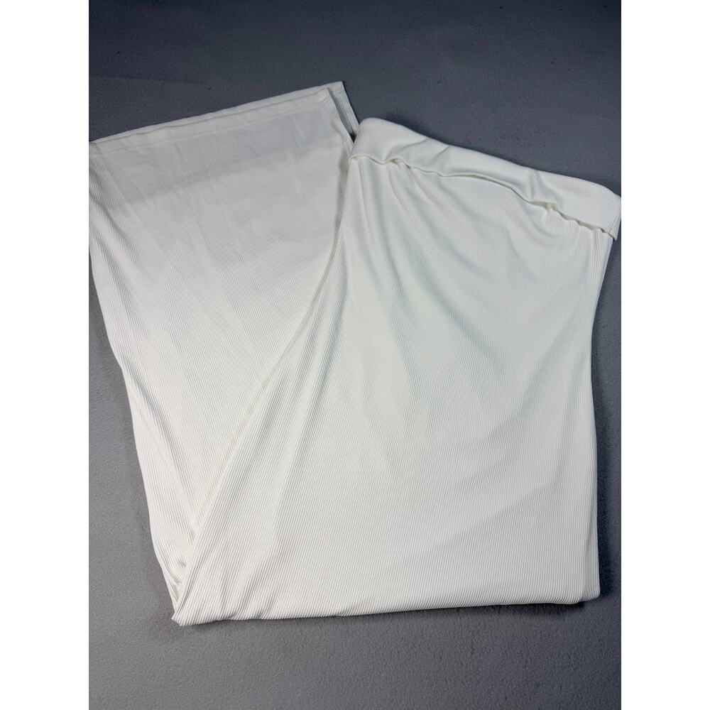 Pretty Garden White Ribbed Maxi Dress One Shoulder Mermaid High Waist Small